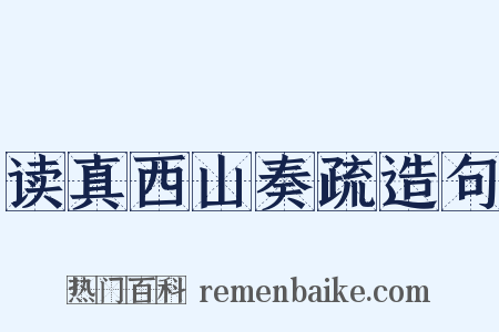 读真西山奏疏造句是什么意思的图片